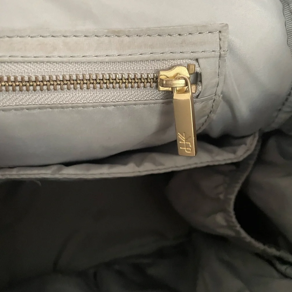 Freshly Picked Gray Diaper Bag Backpack with Gold Accents